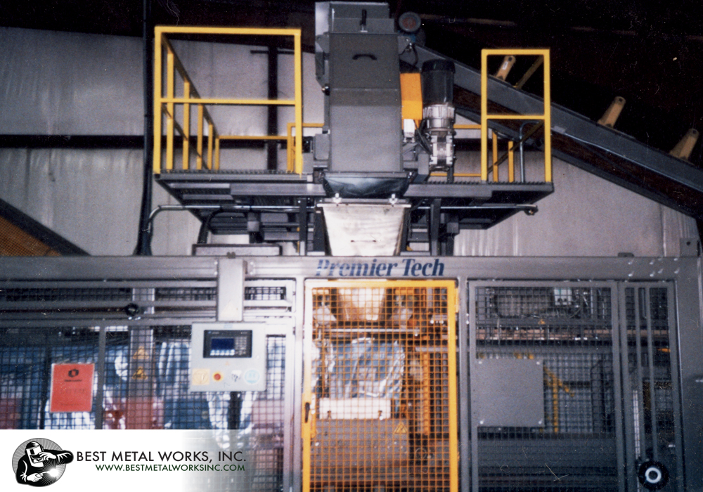 Custom fabrication of stairs, platforms, walkways, and railings for Premier Tech Automatic Bagger 4